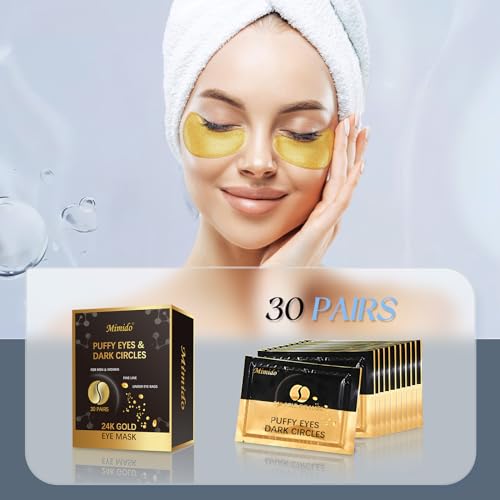 Mimido Under Eye Patches - Eye Patches for Puffy Eyes, eye masks for dark circles and puffiness (30 Pairs)