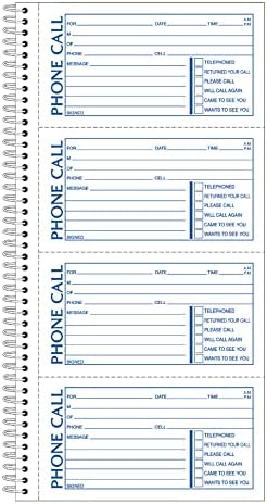 Adams Message Book/Phone Call, Carbonless Duplicate, 5.50 x 11 Inches, 400 Sets per Book (SC1154D), White/Canary (SC1154-5D)