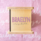 Wooden Piggy Bank for Kids and Adults, Personalized Gift Handmade in USA by BloomOwl, Custom Piggy Bank, Personalized Banks for Kids, Gifts for Baby Boys and Girls (Typography)