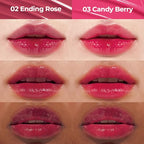 Pudding Glow Korean Lip Tint | Natural Lip Stain | Gloss to Stain | Long-Lasting & Non-Sticky | Lightweight Lip Tint 0.14 oz. (02 ENDING ROSE+03 CANDY BERRY)