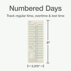 Adams Time Cards, Bi-Weekly, 2-Sided, Overtime Format, 3-3/8" x 9", Manila, Green/Red Print, 200-Count (9675-200)