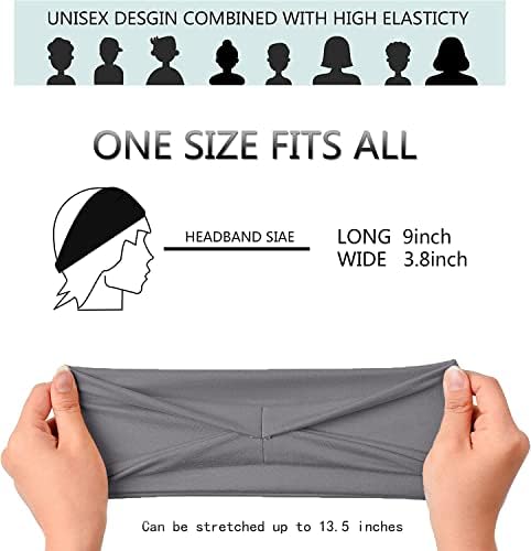 Women's Workout Headbands Non Slip Sport Sweatbands Yoga Hairbands for Travel Fitness Athletic Elastic Moisture Wicking for Girls