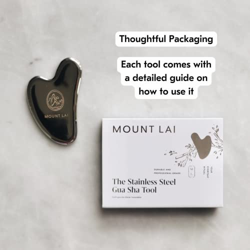 Mount Lai Stainless Steel Gua Sha Facial Tools, Facial Sculptor Skin Care Guasha Tool for Face and Body, Self Care Face Massager to Relieve Muscle Tension and Reduce Puffiness