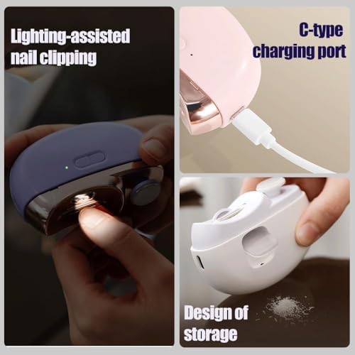 Electric Nail Clippers for Seniors, 2025 Upgrade 3 in 1 Automatic Electric Nail Clipper with Polishing, Baby Nail Trimmer Electric Electric Nail Clipper for Adults Seniors (White)