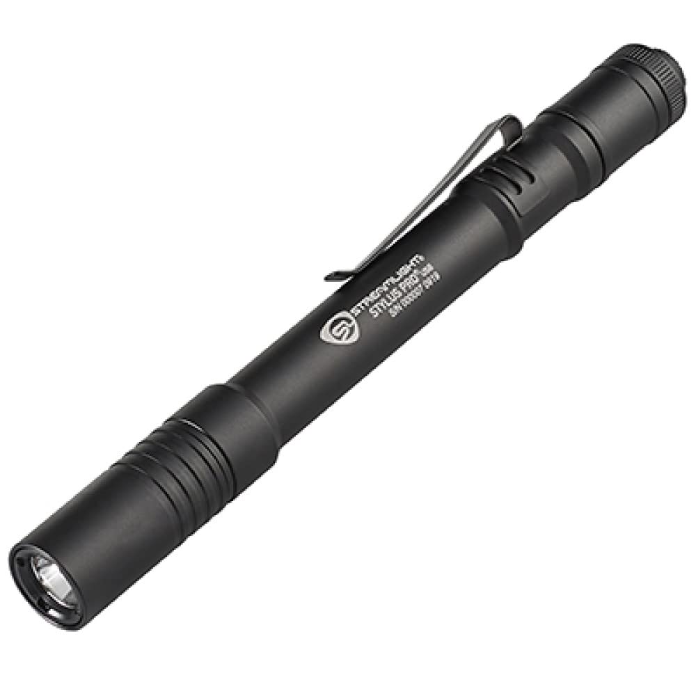Streamlight 66134 Stylus Pro USB 350-Lumen Rechargeable White LED Pen Light for Inspectors, Law Enforcement, and Everyday Use with USB Cable, and Nylon Holster, Black