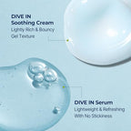 Torriden DIVE IN Serum 1.69 fl.oz. + Soothing Cream (Jar) 3.38 fl.oz. | Hyaluronic Acid Care Set | Deep Hydrating Skin Care to Get Glass Skin