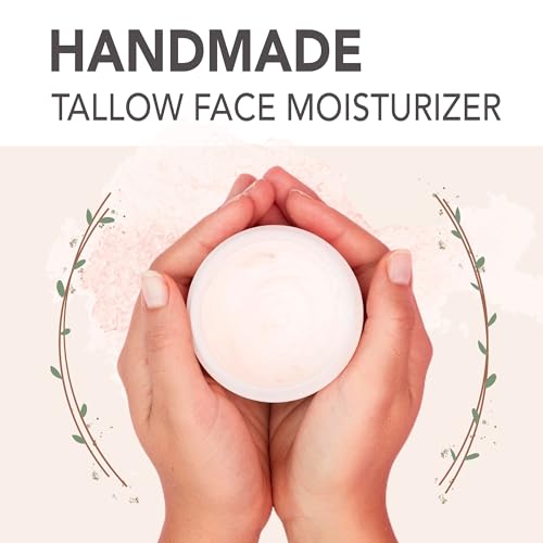 Beef Tallow for Skin | 100% Grass Fed Handmade Tallow Face Moisturizer | Face & Body | Whipped Moisturizer | 100% Natural Tallow Balm | No Parabens | Sensitive & Dry Skin, Eczema, Psoriasis