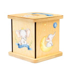 Wooden Piggy Bank for Kids and Adults, Personalized Gift Handmade in USA by BloomOwl, Custom Piggy Bank, Personalized Banks for Kids, Gifts for Baby Boys and Girls (Elephant- Blue)