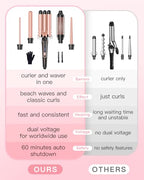 BESTOPE PRO 5 in 1 Curling Iron, Curling Wand Set with Negative Ion Thermal Brush and 4 Interchangeable Ceramic Curling Irons (0.35“-1.5”), Fast Heating Crimper Hair Tool in All Hair Type, Women Gifts