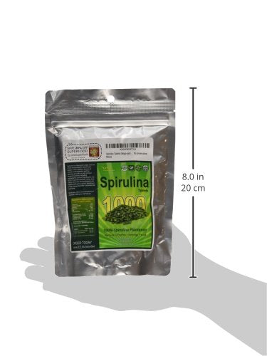 Sunlit Best - USDA Organic Spirulina Tablet - Natural Super Greens Supplements for Immune Support, Gut Health & Boost Energy Tablets with Chlorophyll, Vegan & High Protein Non GMO, 1000 Superfood Tabs