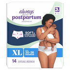 Always Discreet Postpartum and Adult Incontinence Underwear for Women, Extra Large, Maximum Protection, 14 Count