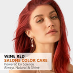 Wine Red Hair Dye Shampoo 3 in 1 for Men Women, Natural Burgundy Hair Color Shampoo for 100% Gray Coverage, Instant Hair Colors in 10-15 mins, Shampoo Para Canas Hair Dye Shampoo 16.9 Fl Oz (Wine Red)