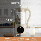 8-in-1 Automatic Soy Milk Maker with Self-Cleaning, 1400ml Large Capacity for Almond, Coconut, Oat Milk, Nut Milk, Juice, 16 Stainless Blades, 24H Delay Timer