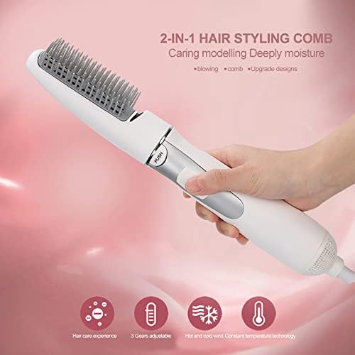 2 in 1 Hair Dryer Brush, Negative Ion Anti-frizz Hot Air Brush Blower, Professional Electric Household Hair Curling Comb, Protable Hair Dryer Comb Machine