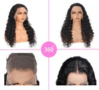 Loose Deep Wig Lace Front Wigs Human Hair Wigs for Black Women 13x4 HD Transparent Lace Frontal Wigs Human Hair Pre Plucked 200% Density Loose Deep Glueless Wigs Natural Black Color 26 inch