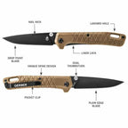 Gerber Gear Zilch Pocket Knife - 3.1" Plain Edge Blade Folding Knife - EDC Gear and Equipment - Coyote Brown