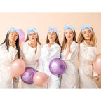 Semato Bachelorette Party Favor Set - Bride and Bridesmaid Spa Headbands, Skincare Head Bands for Women, Cute Bow Party Supplies (Blue Dot)