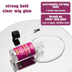 Clear Wig Bond Glue 1.7oz/50ml with Wig Band, Wig Caps |Swimming Allowed| Waterproof Wig Glue for Front Lace Wig Extremely Strong Hold Lace Glue for Wigs, Wig Install Kits (1.7oz Wig Glue kit)