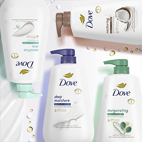 Dove, Body Wash for Softer and Smoother Effectively Washes Away Bacteria While Nourishing Your, Sensitive Skin, 34 Fl Oz (Pack of 3)