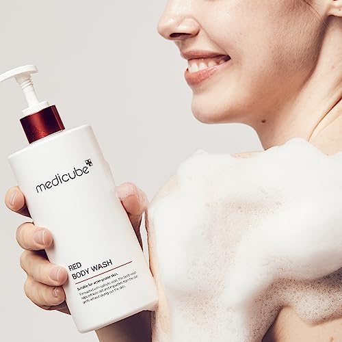 medicube Red Acne Body Wash 14.52 Fl.oz I Low pH and Hydrating Cleanser with Salicylic Acid, Lactic Acid, Niacinamide and Hyaluronic Acid Suitable for Bacne Treatment | Korean Skin Care