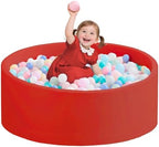 Ball Pit for Toddlers 35.43''x11.81 Baby Ball Pits Soft Memory Foam Ball Pits Round Kids Ball Pools Indoor Kids Play Ball Pool Ideal Gift for Girls and Boys (Red, NO Balls)