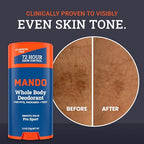 Mando Whole Body Deodorant For Men - Smooth Solid Stick - 72 Hour Odor Control - Aluminum Free, Baking Soda Free, Skin Safe - 2.6 ounce (Pack of 2) - Pro Sport