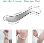 3-in-1 Stainless Steel Gua Sha Muscle Scraper Tool, IASTM Tools, Myofascial Scraping Tools for Physical Therapy, Lymphatic Drainage Massager, Soft Tissue Massage Tool