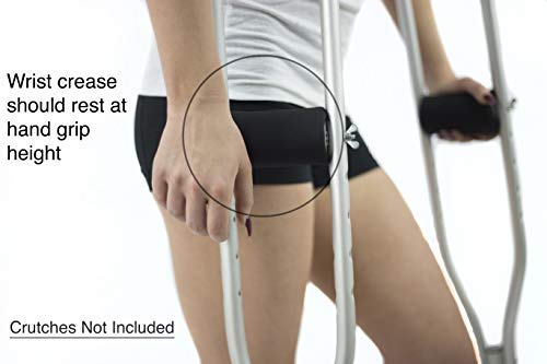 Crutch Pads & Hand Grip Covers for Underarm Crutches – Comfortable Soft Cushion Set, Breathable & Washable – Armpit & Handle Padding Crutch Accessories for Adults – Crutcheze – Black