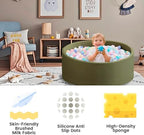 Ball Pit for Toddlers 35.43''x11.81 Baby Ball Pits Soft Memory Foam Ball Pit Round Kids Ball Pit Indoor Game Kids Play Ball Pool Ideal Gift for Girls and Boys (Sage Green, NO Balls)
