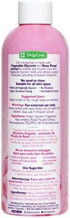 De La Cruz Rose Water and Glycerin for Face - Rosewater Facial Toner and Moisturizer for Skin and Hair 8 fl oz (236 mL) - 2 Bottles