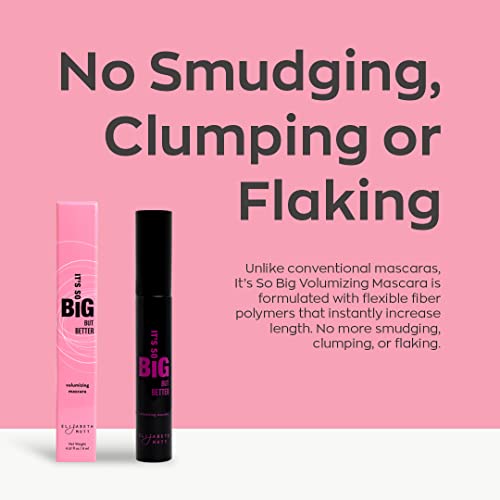 Elizabeth Mott Black Volumizing Smudge-Proof Cruelty Free Lengthening Fiber Mascara Set with Hourglass Wand, Water-Resistant, Safe for Eye Lash Extensions, Travel-friendly, Mini Trio Set, 4 ml x 3