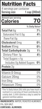 Gefen Unsweetened Almond Milk 33.8oz (4 Pack), Just 3 Ingredients, No Binders or Preservatives, Gluten Free, Vegan, Dairy Free, Soy Free, Non GMO, Kosher for Passover