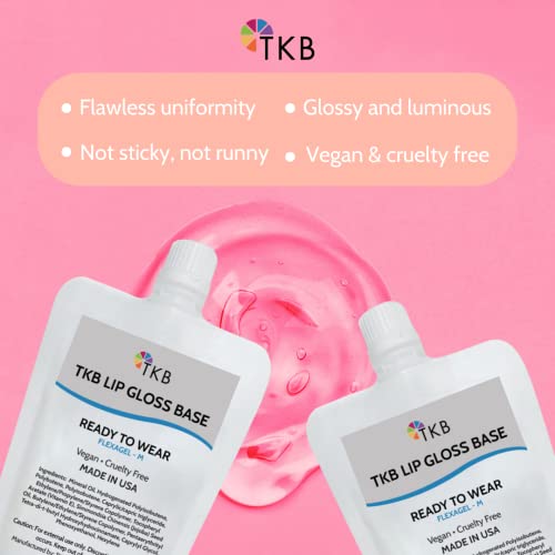 TKB Lip Gloss Base (Flexagel M) | Ready-to-Wear| Moisturizing, High Shine, Crystal Clear, Vegan and Cruelty free| Made in USA. (15 Ounce (Pack of 1))