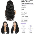 Body Wave Lace Front Wigs Human Hair Pre Plucked With Bleached Knots 200 Density HD Lace Frontal Human Hair Wig 13x6 Transparent Lace Front Wigs Human Hair With Baby Hair 28 Inch