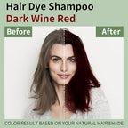 Hair Dye Shampoo for Gray Hair,3 In 1 Natural & Long-Lasting Hair Color Shampoo, Instant Magic Hair Dye, Champu Para Canas, Herbal Treated for Men Women,16.9 fl.oz (Dark Red Wine)