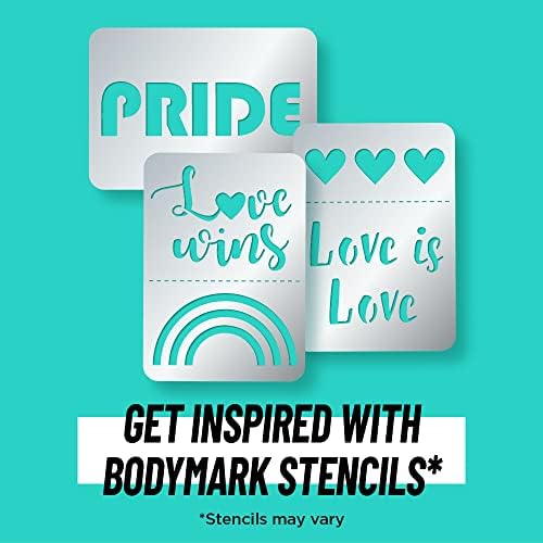 BIC BodyMark Temporary Tattoo Markers for Skin, Pride Pack, Flexible Brush Tip, 11-Count Pack of Assorted Colors, Skin-Safe, Cosmetic Quality