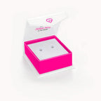 In Season Jewelry Sterling Silver Tiny Princess Square Cut Earrings - 2mm