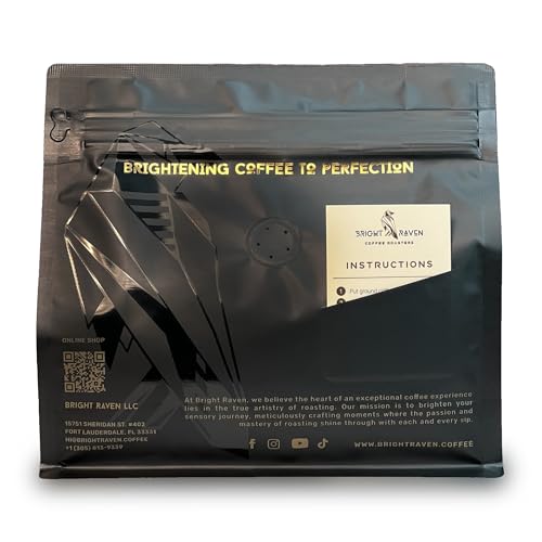 Bright Raven Coffee Roasters – BR Dark Blend, Whole Bean Coffee, Dark Roast, 12 Oz, 100% Arabica Coffee Beans, Fresh Roasted, Specialty Coffee, Premium, Small Batch, Artisan Coffee, Gourmet, Low Acid.