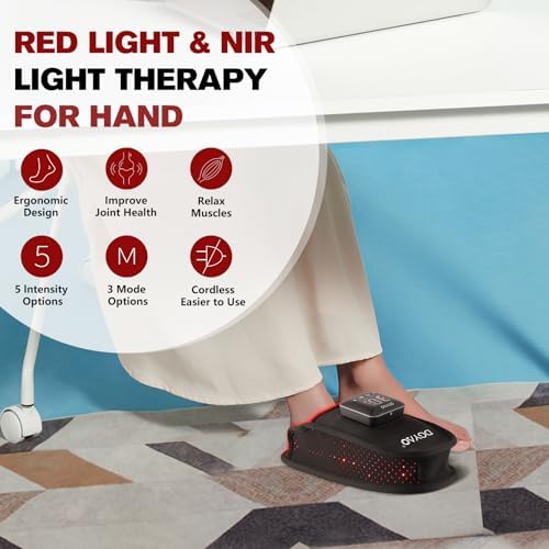 Cordless Red Light Therapy for Foot Pain Relief 4000mAh Battery Portable Wireless Near Infrared Light Therapy Slippers Feet Devices Wearable Wrap for Feet Muscle Relax Treatment Pad