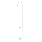 SWIMLINE HYDROTOOLS Tube Style 7 Foot Poolside Shower, Adjustable Head & Foot Tap Spigot With Valve Controls, Standard Garden Hose, Environmentally Friendly, Outdoor Backyard Poolside Beach Spa
