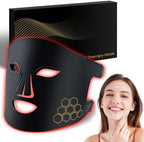 Red Light Therapy for Face, Infrared LED Face Mask Light Therapy 4 Light Waves with 850nm Near Infrared, Portable Rechargeable Red Light Therapy Mask Skincare Device for Facial Rejuvenation
