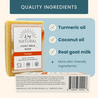 Turmeric Soap Bar (3 Pack) - Goat Milk Soap Bar, Natural Soap for Men & Women - Handmade Bar Soap w/Real Milk - Premium, No Dyes - (Large, 5oz)