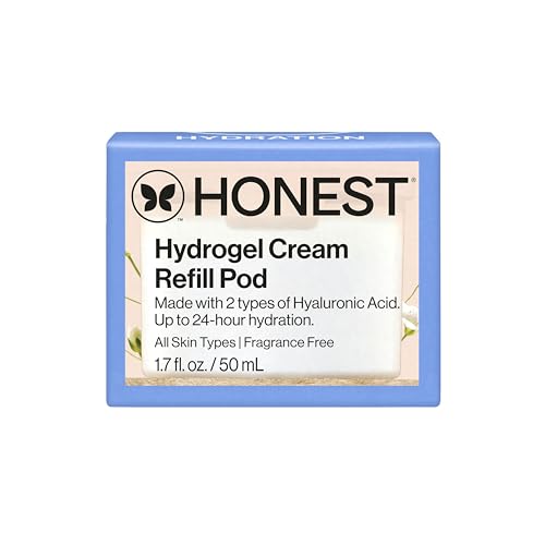 Honest Beauty Refill Pod for Full Size Hydrogel Cream, Lightweight and Moisturizing Water Cream, Gentle Sensitive Skin, Fragrance-Free, Vegan, 1.7 fl oz