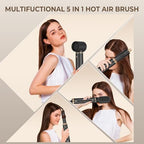 Blow Dryer Brush, 5 in 1 Upgrade Hair Dryer Brush Air Curler Air Curling Wrap Styler, Detachable Hot Air Brush Negative Ion Curling Brush Iron, Hair Styling Tools for Drying Curling Straightening