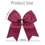 Hipcheer 20pcs 8" Large Maroon Cheer Bows for Girls, Hand-made Grosgrain Ribbon Hair Accessories for Teen Girls Softball Cheerleader Sports (Maroon 2)