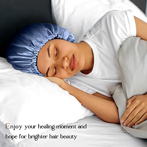 YANIBEST Double Layer Satin Bonnet Silk Bonnet Adjustable Hair Bonnet for Sleeping Hair Bonnets for Women Curly Natural Hair