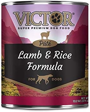 Victor Super Premium Dog Food – Lamb and Rice Formula Pâté – Canned Wet Adult Dog and Puppy Food - All Breed Sizes, 12 x 13.2 oz Cans
