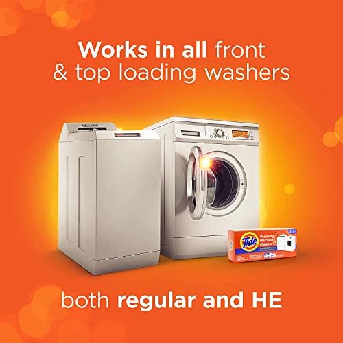 Washing Machine Cleaner by Tide, 10 Count, NEW Milder Scent with the Power of Oxi, Washer Machine Cleaner Powder Detergent for Front and Top Loader Machines (Packaging May Vary)