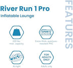 INTEX 56843EP River Run 1 Pro Inflatable Floating Lounge: GoPro/Phone Mount – Built-in Cup Holder and Storage Compartment – Durable Grab Handles – Easy-to-Use Connectors – 220lb Weight Capacity