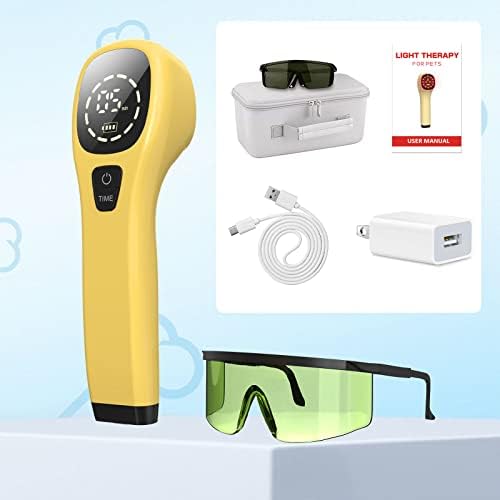 Portable Red Light Therapy for Dogs, Handheld Cold Laser Therapy Vet Device & Infrared Light Therapy for Pet, Muscle & Joint Pain Relief from Dog Arthritis
